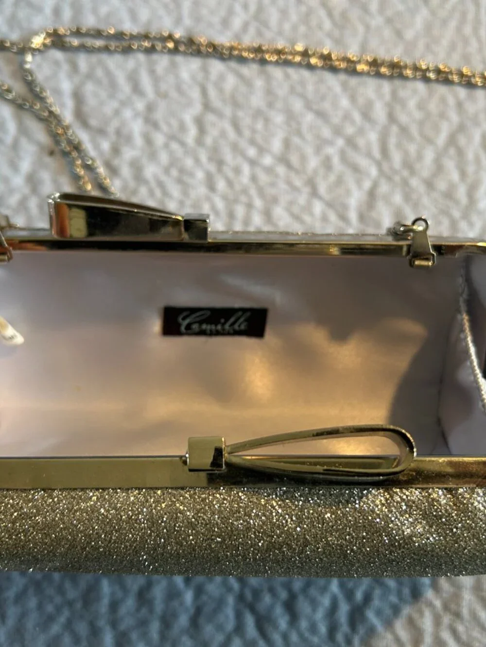 Camille Silver Colored Clutch